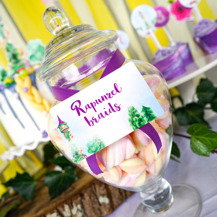 Rapunzel Birthday Party Printables Food Labels