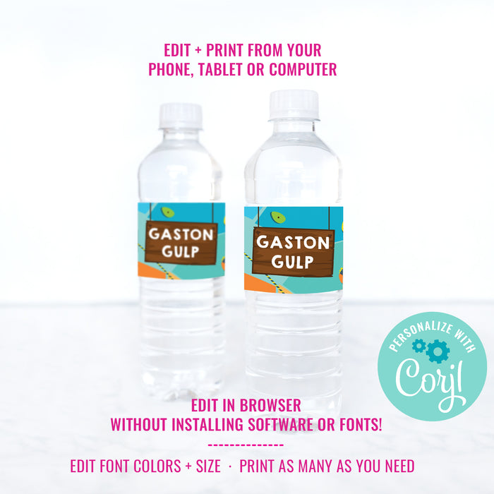 Rock Climbing Party Water Bottle Labels
