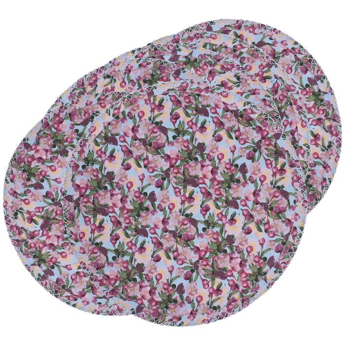 Alternate view of the Romance Is Dead Round Cotton Twill Placemats in Blue — Set of 6