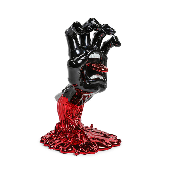 Santa Cruz 40th Anniversary Screaming Hand 9" chrome vinyl art figure in blood chrome edition, limited to 500, Kidrobot exclusive.