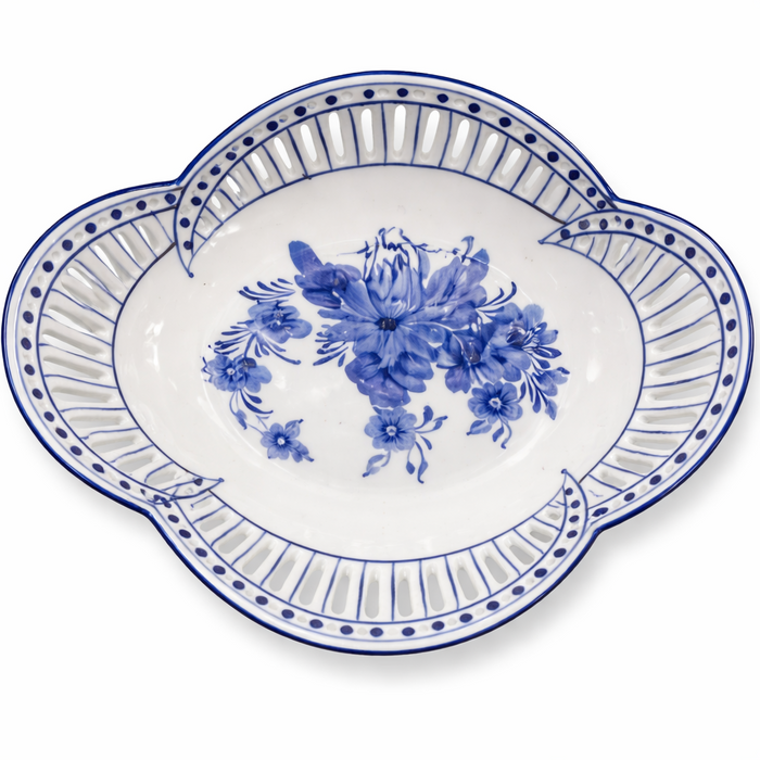 Scalloped Floral Pierced Pedestal Bowl by The Enchanted Home