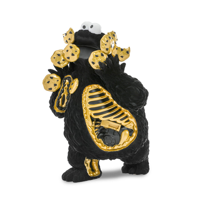 Sesame Street Kaiju Anatomy Cookie Monster 8-inch vinyl art figure, Midnight Edition, exclusive limited edition collectible.