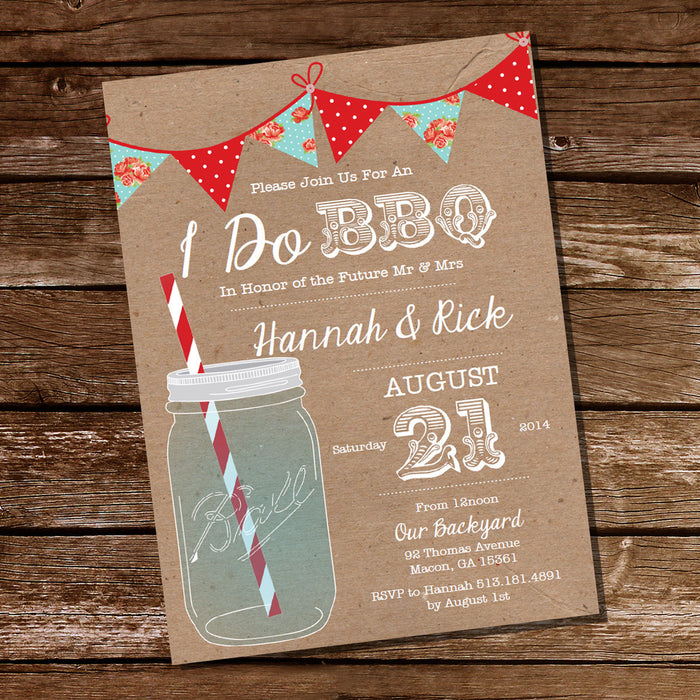 Shabby Chic Kraft I Do BBQ lnvitation