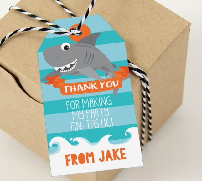Shark Party Printable Favor Tag