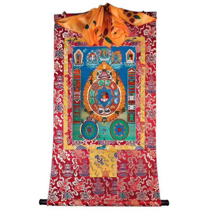 SIPAHO - Melong - Jiugong Bagua - Tibetan thangka painting, detailed view