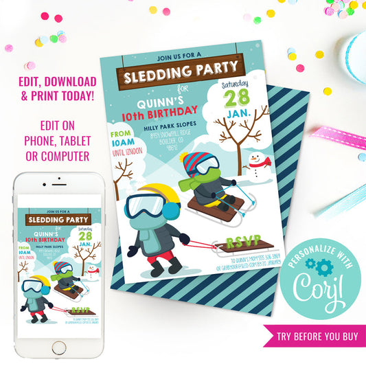Sledding Party Invitation