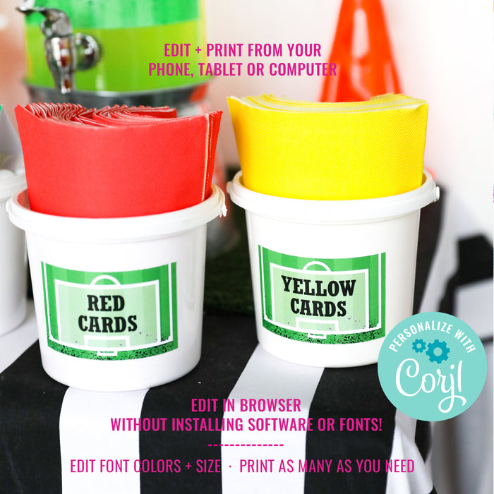 Soccer Party Printable Labels | Soccer Party Labels | Printable Soccer Party Labels