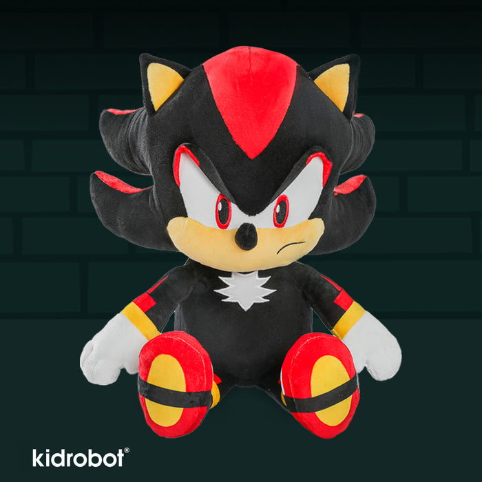 Sonic the Hedgehog Shadow HugMe plush toy with shake action, soft fabric, and detailed character design from Sonic the Hedgehog.