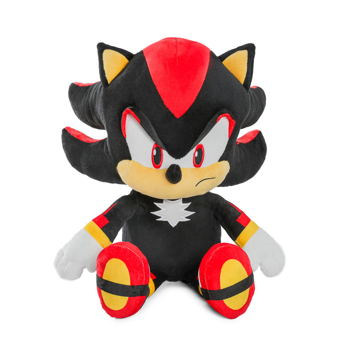 Sonic the Hedgehog Shadow HugMe plush with shake action, soft stuffed toy featuring Shadow character from Sonic the Hedgehog.