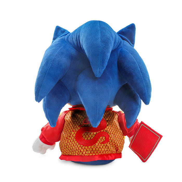 Sonic the Hedgehog Year of the Snake plush toy, soft and detailed, featuring Sonic in a celebratory pose with vibrant colors.