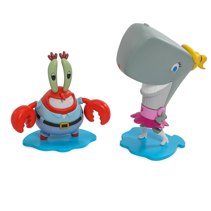 SpongeBob SquarePants vinyl mini figures of Mr. Krabs and Pearl in a 2-pack, featuring detailed cartoon character designs.