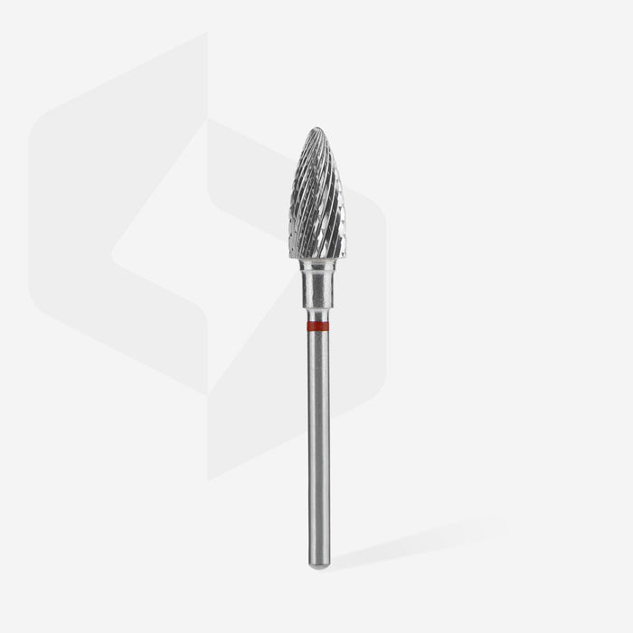 Staleks Carbide nail drill bit "pine cone" red, 6 mm Drill Bit Staleks