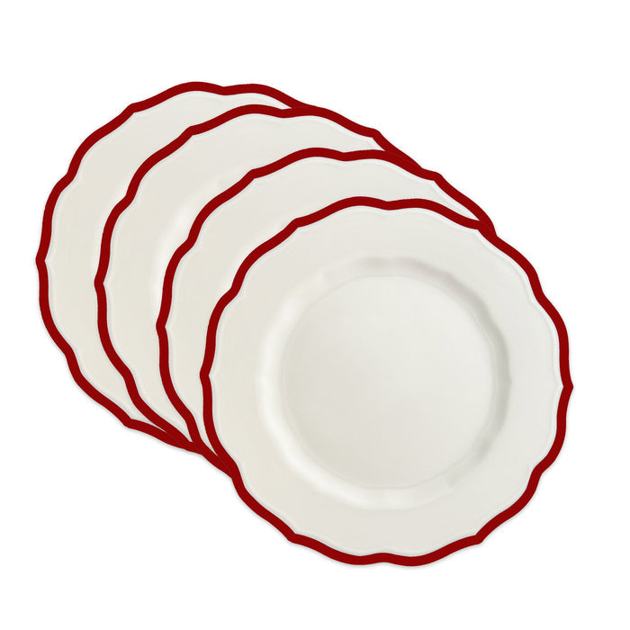 Stella Scalloped Porcelain Salad Plates — overall form and detail