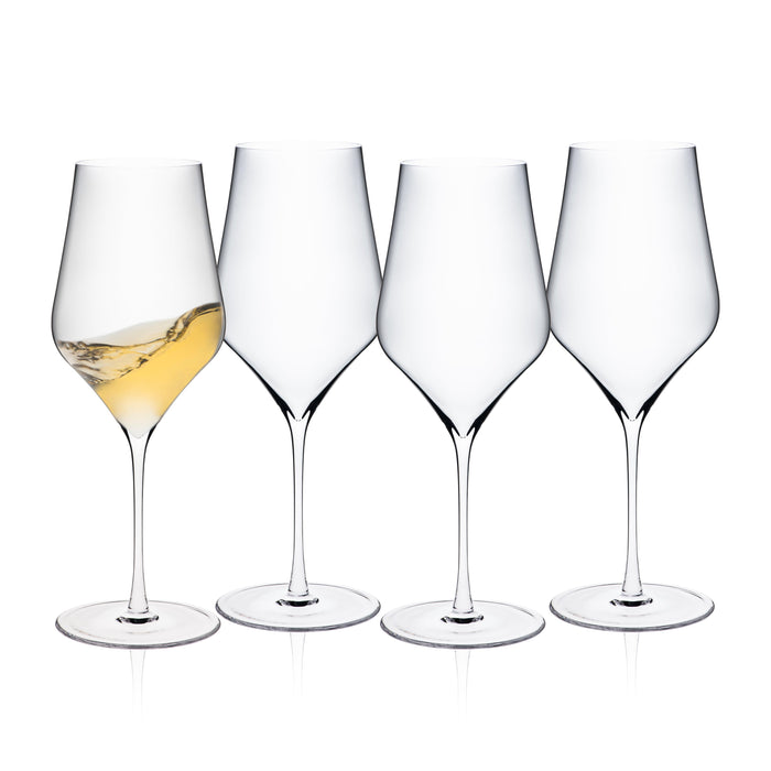 Terrace Lead-Free Crystal White Wine Glasses — White view