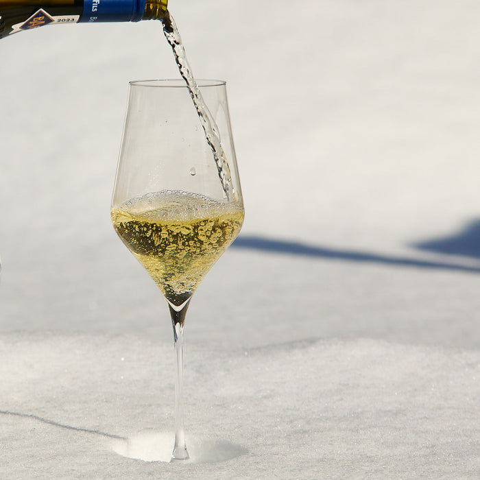 Terrace Lead-Free Crystal White Wine Glasses — White view