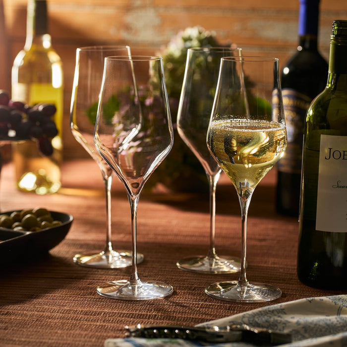 Terrace Lead-Free Crystal White Wine Glasses — White view