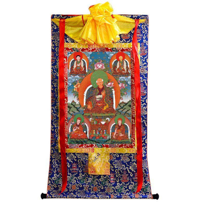 The Sa skya School's Five Forefathers - Tibetan thangka painting, view 4
