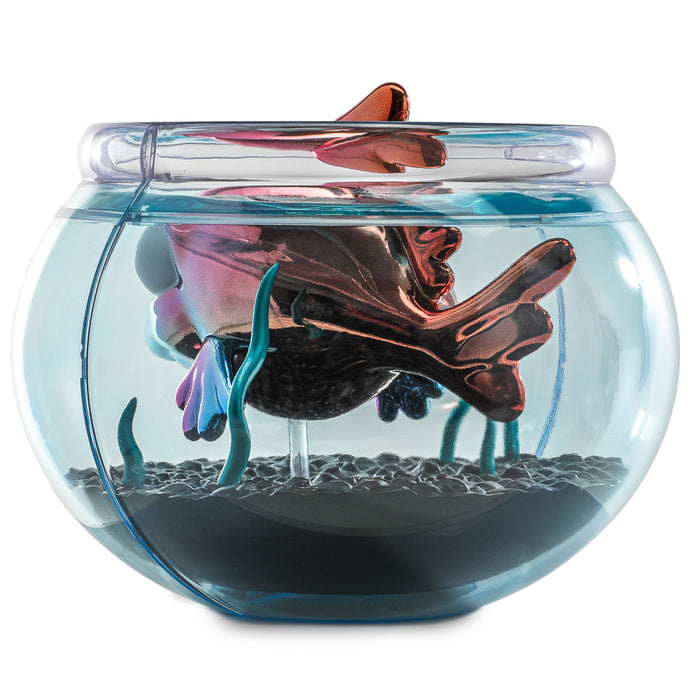 Blinky the fish from The Simpsons vinyl art figure in a fish bowl, 5.5 inches, Nuclear Electroplate Edition, NYCC 2025 debut