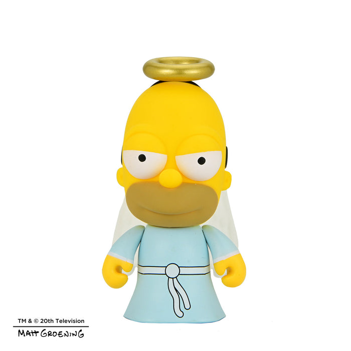 The Simpsons Many Faces of Homer blind box mini figure series, collectible toy with various Homer Simpson expressions inside a sealed box.