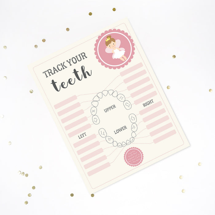 Tooth Fairy Lost Tooth Chart for Girls