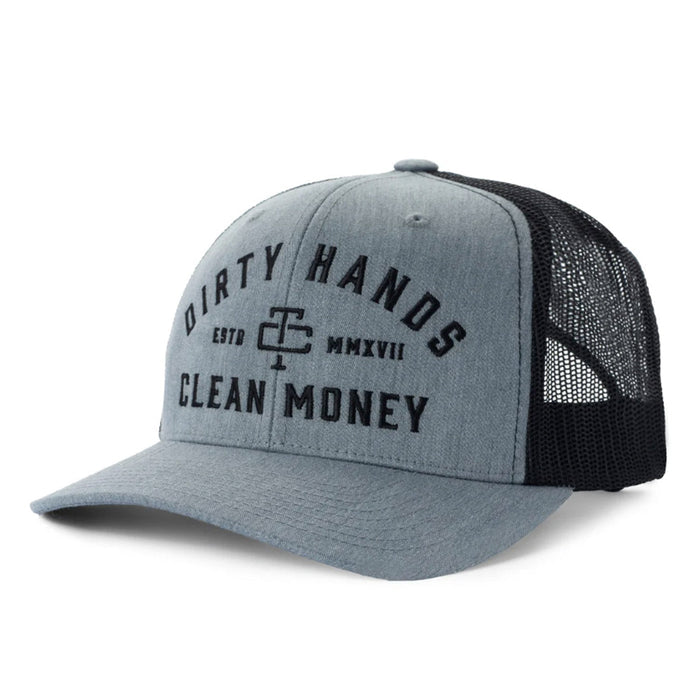 Troll Co. Catena "Dirty Hands Clean Money" Curved Brim Snapback Cap Hats & Caps Troll Co. Heather Black OS