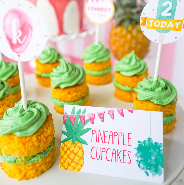 Tropical Party Food Labels