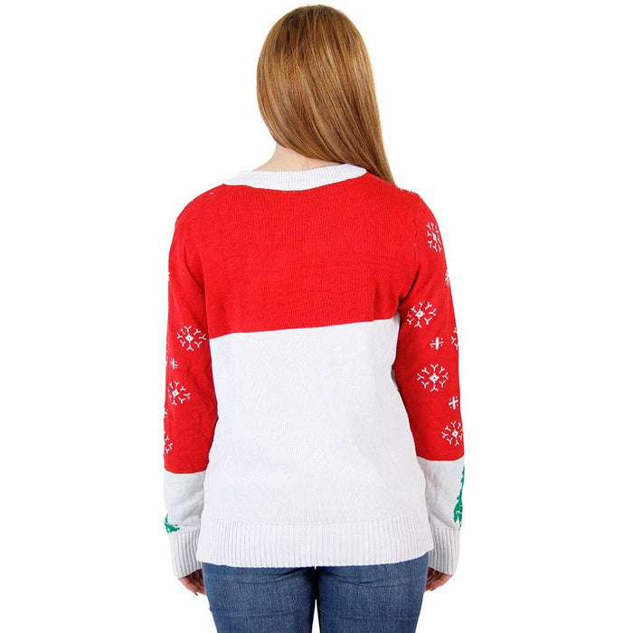 Ugly Christmas Sweater Snowman & Trees with Flashing Lights-tvso