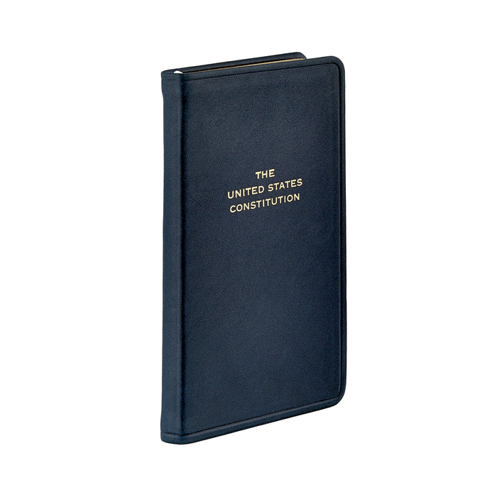 United States Constitution in Navy Traditional Leather — leather binding and cover design
