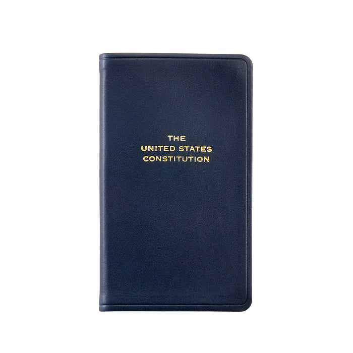 United States Constitution in Navy Traditional Leather — leather binding and cover design