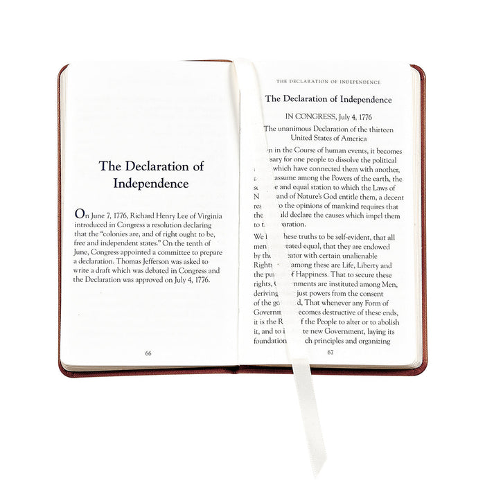 United States Constitution in Navy Traditional Leather — open pages showing the edition’s printed content