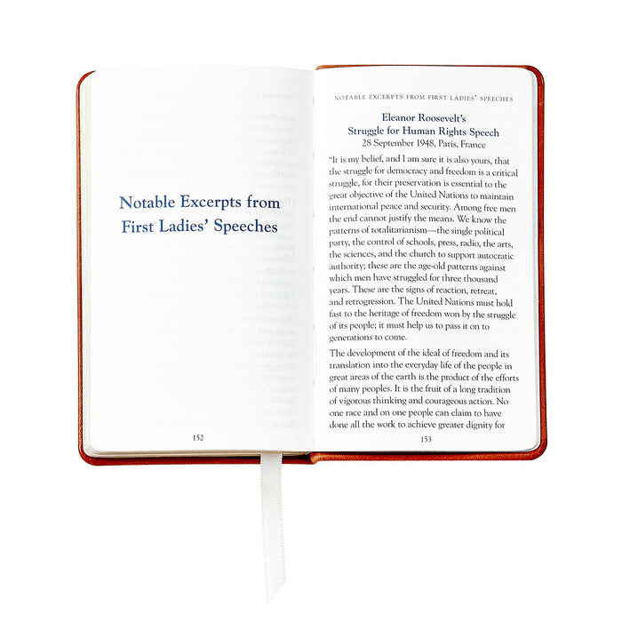 United States Constitution in Navy Traditional Leather — open pages showing the edition’s printed content