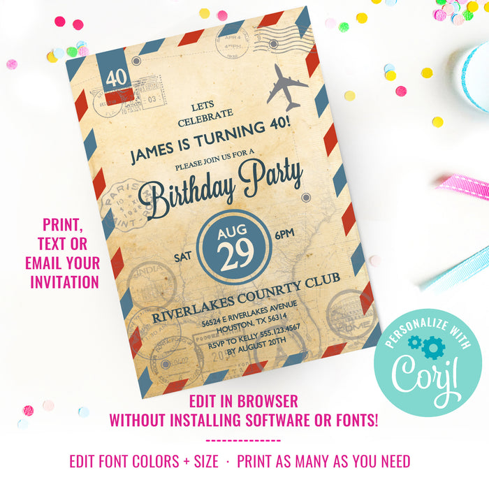 bon voyage Travel Invitation | Retirement Party