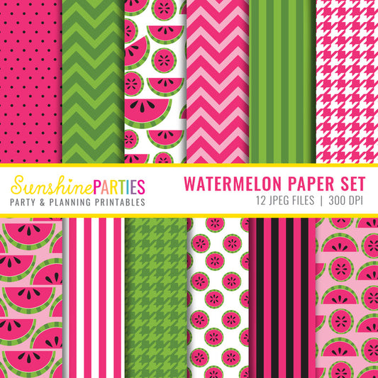 Watermelon Digital Paper Set