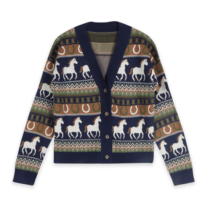 Western Jacquard Knit Women's Cardigan (Organic Cotton) - Front