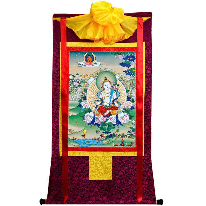White Tara - Tibetan thangka painting, view 5