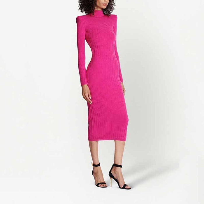 Women Knitted Mini Dress Ladies Long Sleeve Mini Knitted dress