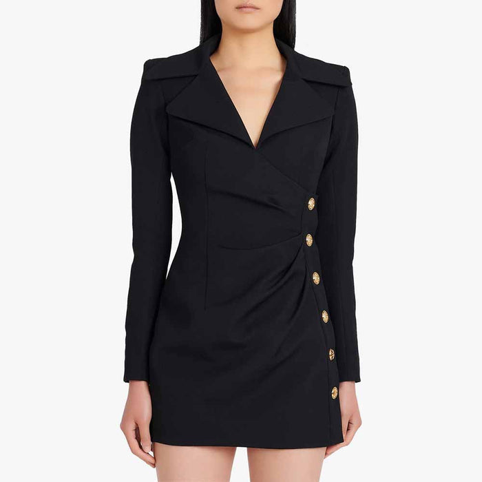 Women Long Sleeve Wrap Mini Dresses