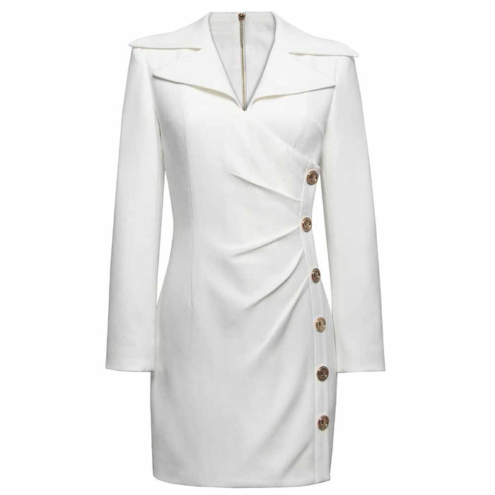 Women Long Sleeve Wrap Mini Dresses