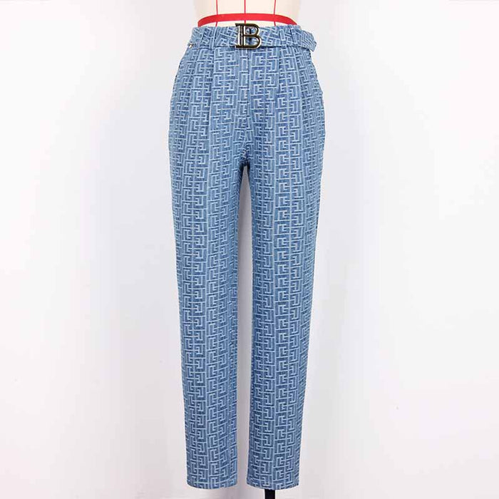 Women's Belted Soft Denim Pants