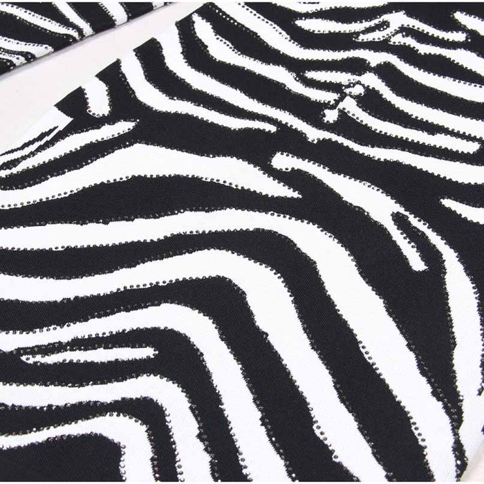 Women's Knitted Zebra-print Embellished Mini Dress