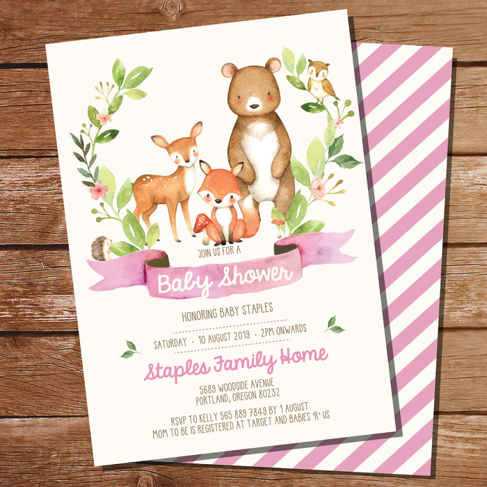 Woodland Baby Shower Invitation