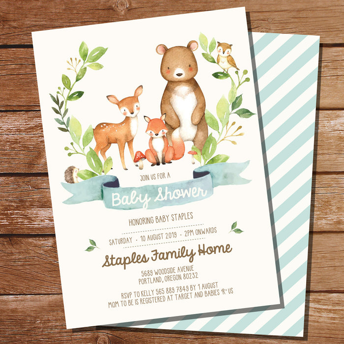 Woodland Baby Shower Invitation